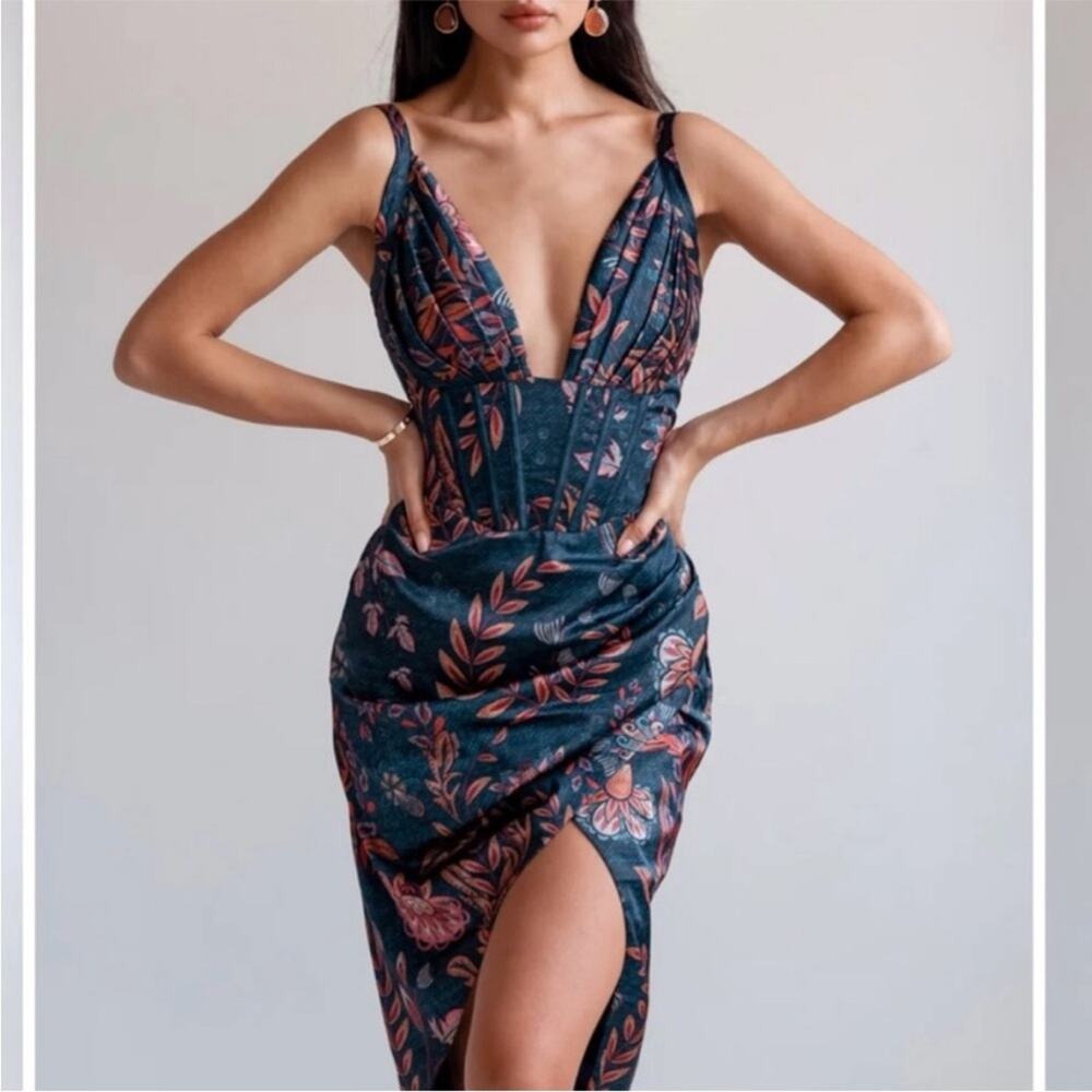 Averie Dress Halley Draped Midi Dress Sz XL